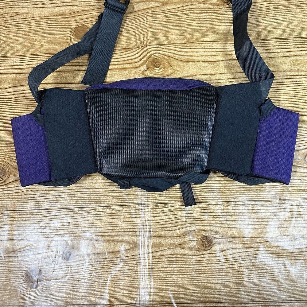 Vintage JanSport Hiking Waist Bag 2 Bottle Holder Zipper Aztec Print Purple - Picture 6 of 10